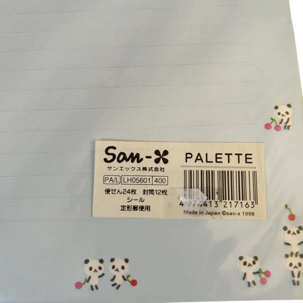 Vintage Y2K San-X Cherry Panda Letter Set Japanese Stationary Kawaii 1998 NWT